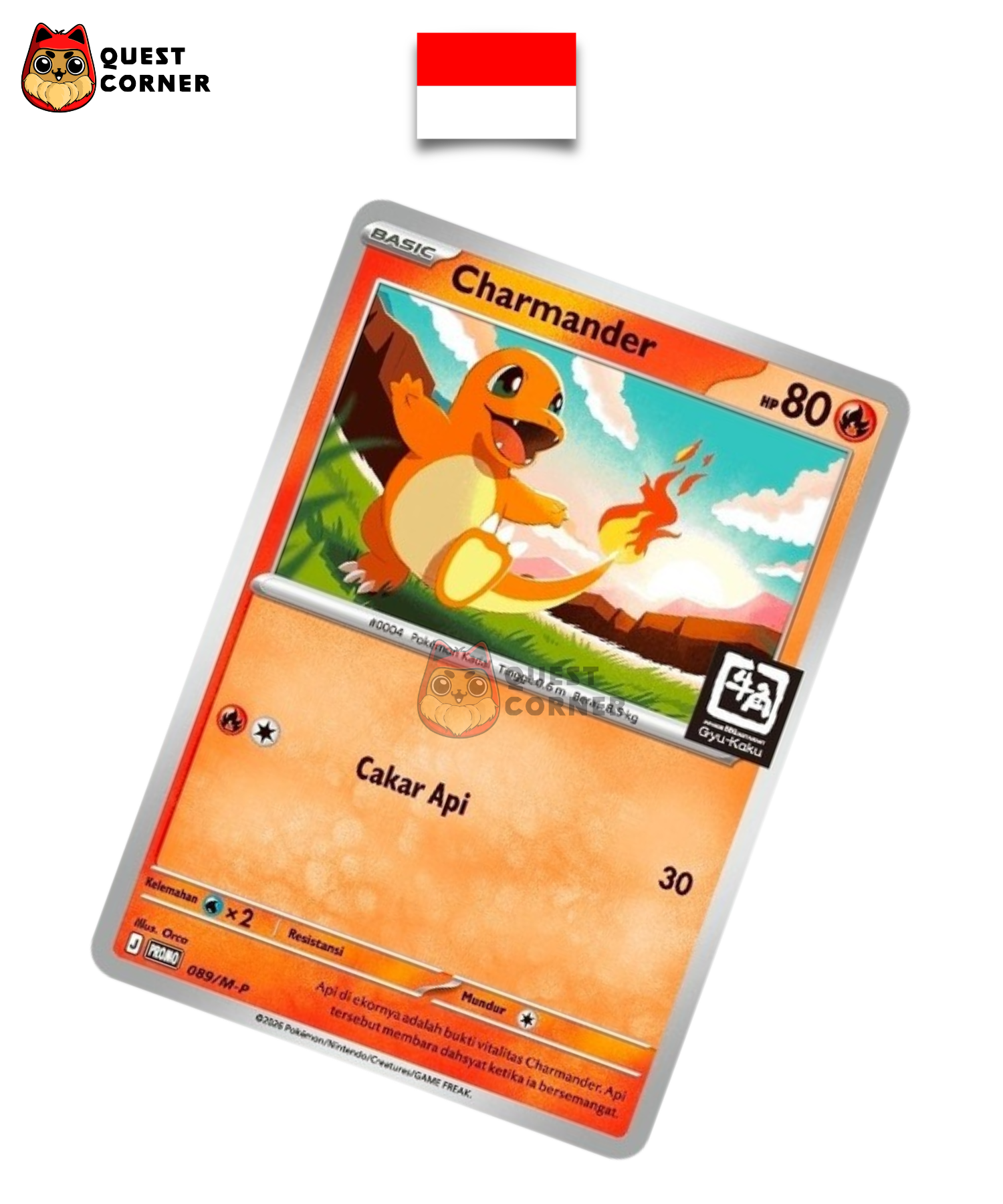 Carte Pokémon - Salamèche 089/M-P - Promo Gyu-Kaku - Indonésien - Quest Corner