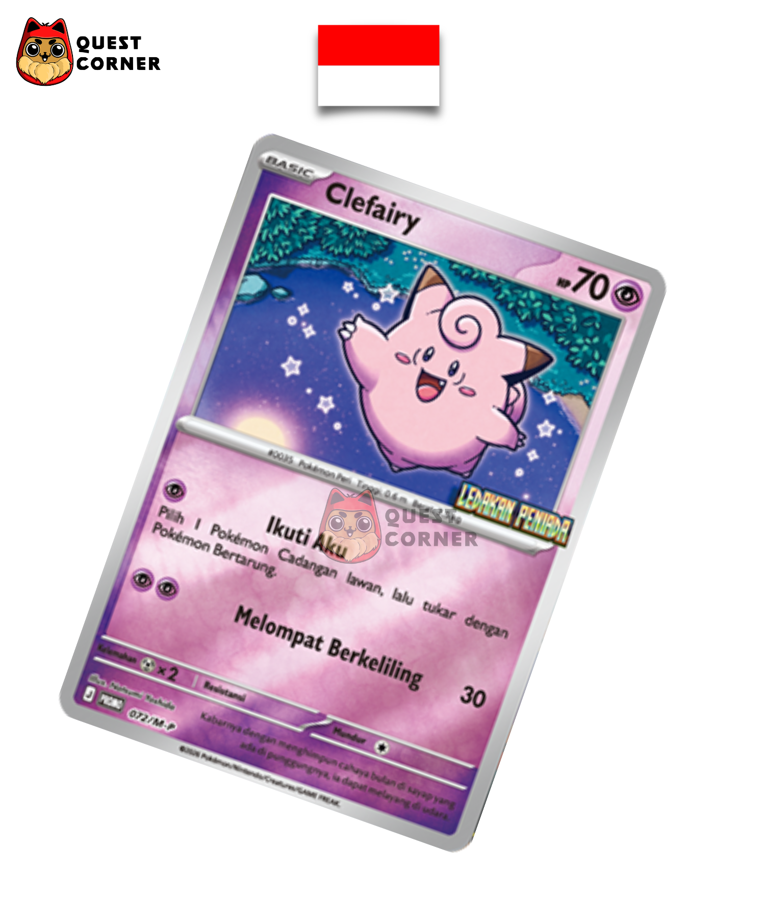 Carte Pokémon - Mélofée 073/M-P - Ledakan Peniada - Indonésien - Quest Corner
