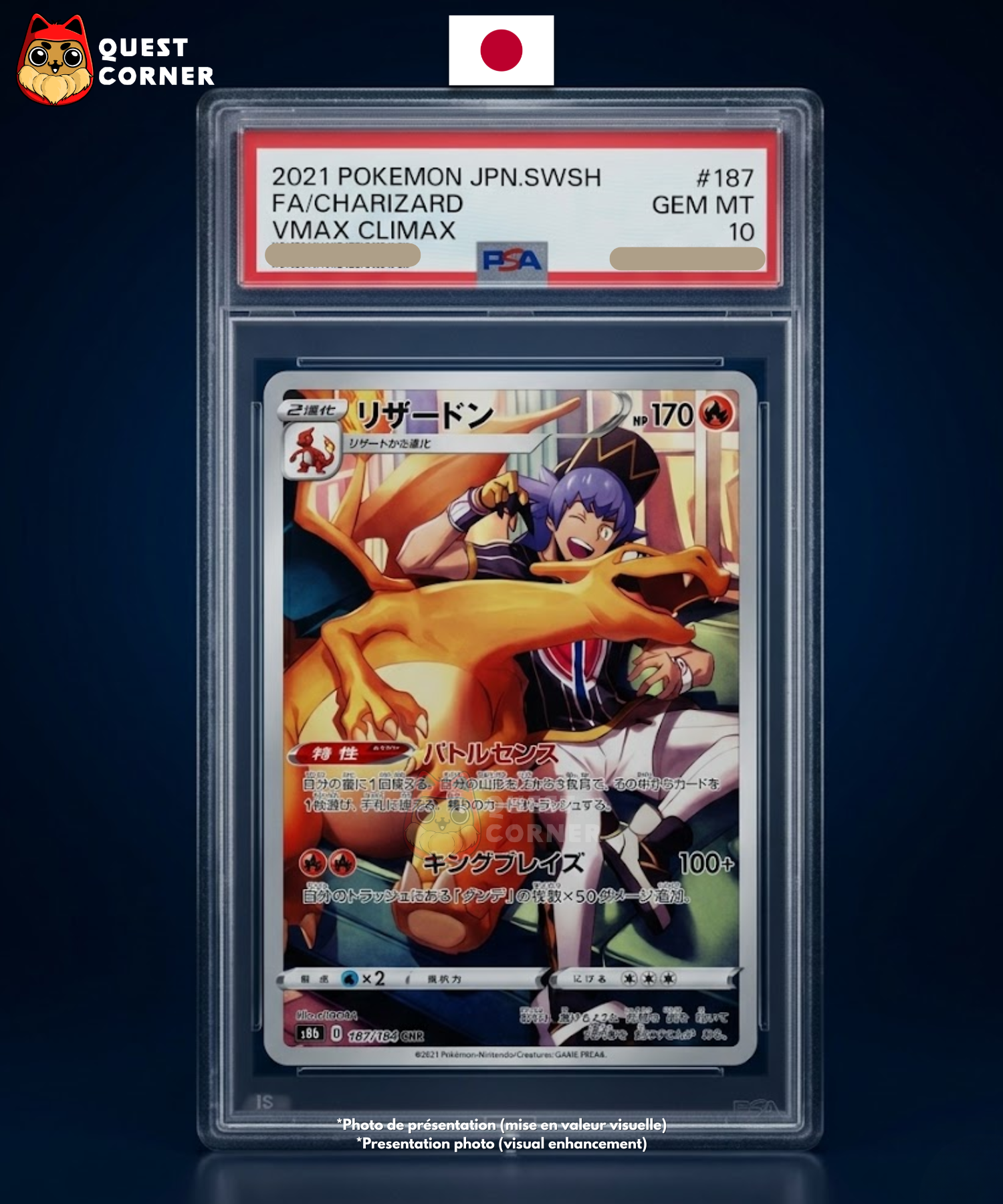 [MEGA DROP 2026] Carte Gradée Pokémon – Dracaufeu 187/184 S8b CHR – JP - PSA10