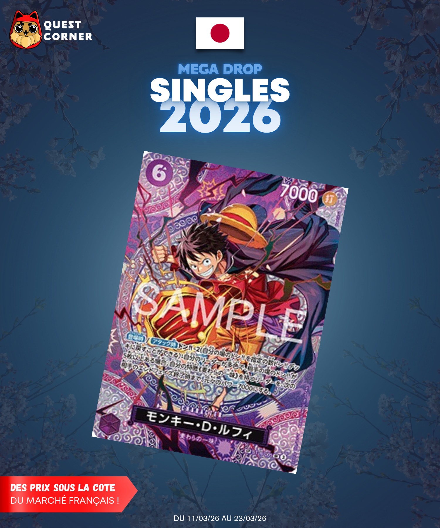 [MEGA DROP 2026] Carte One Piece – Luffy SP ST26-005 – OP15 – JP - NM - Quest Corner