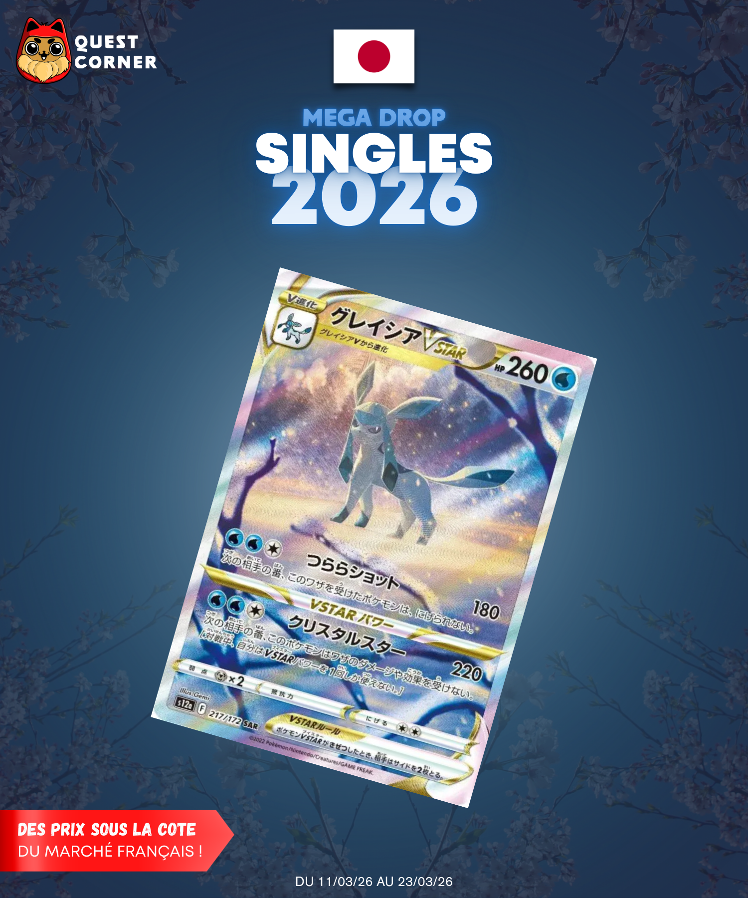[MEGA DROP 2026] Carte Pokémon – Givrali VSTAR SAR 217/172 – S12a – JP – NM - Quest Corner