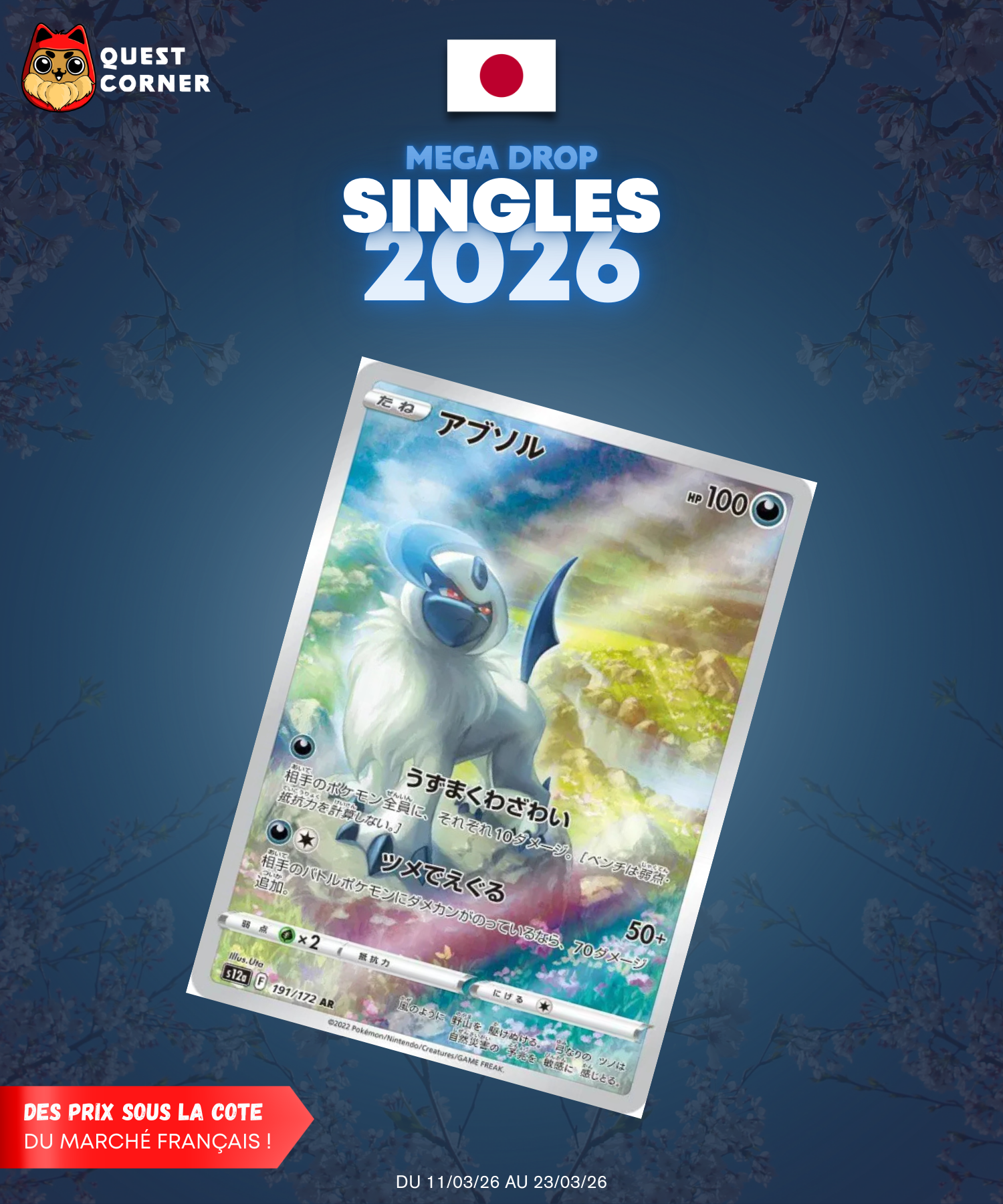 [MEGA DROP 2026] Carte Pokémon – Absol AR 191/172 – S12a – JP – NM - Quest Corner