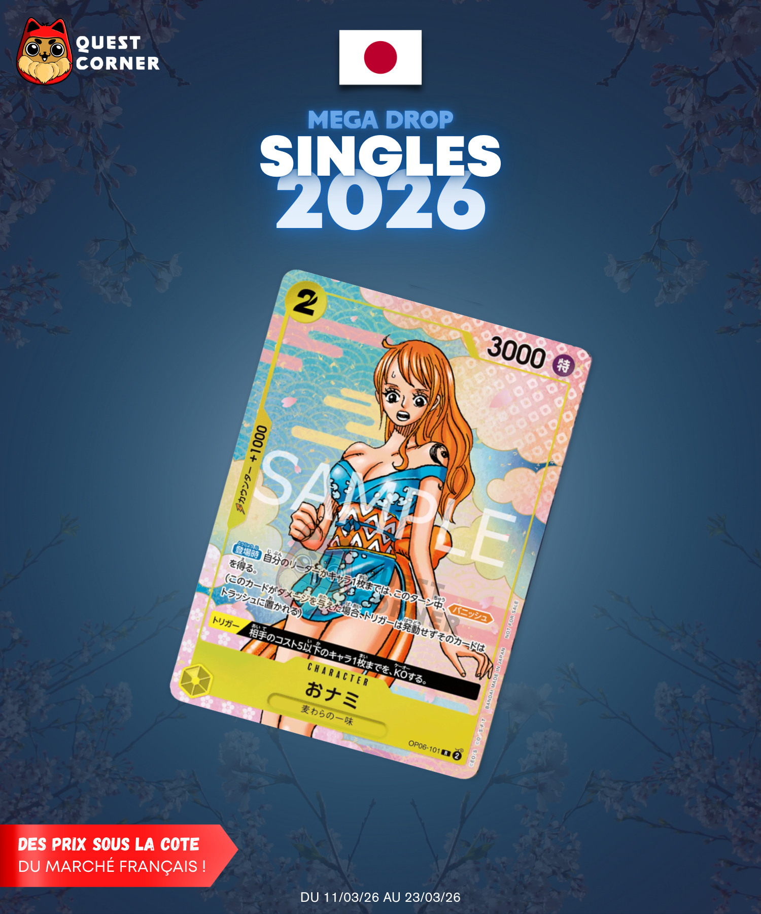 [MEGA DROP 2026] Carte One Piece – O-Nami OP06-101 Promo – JP – NM