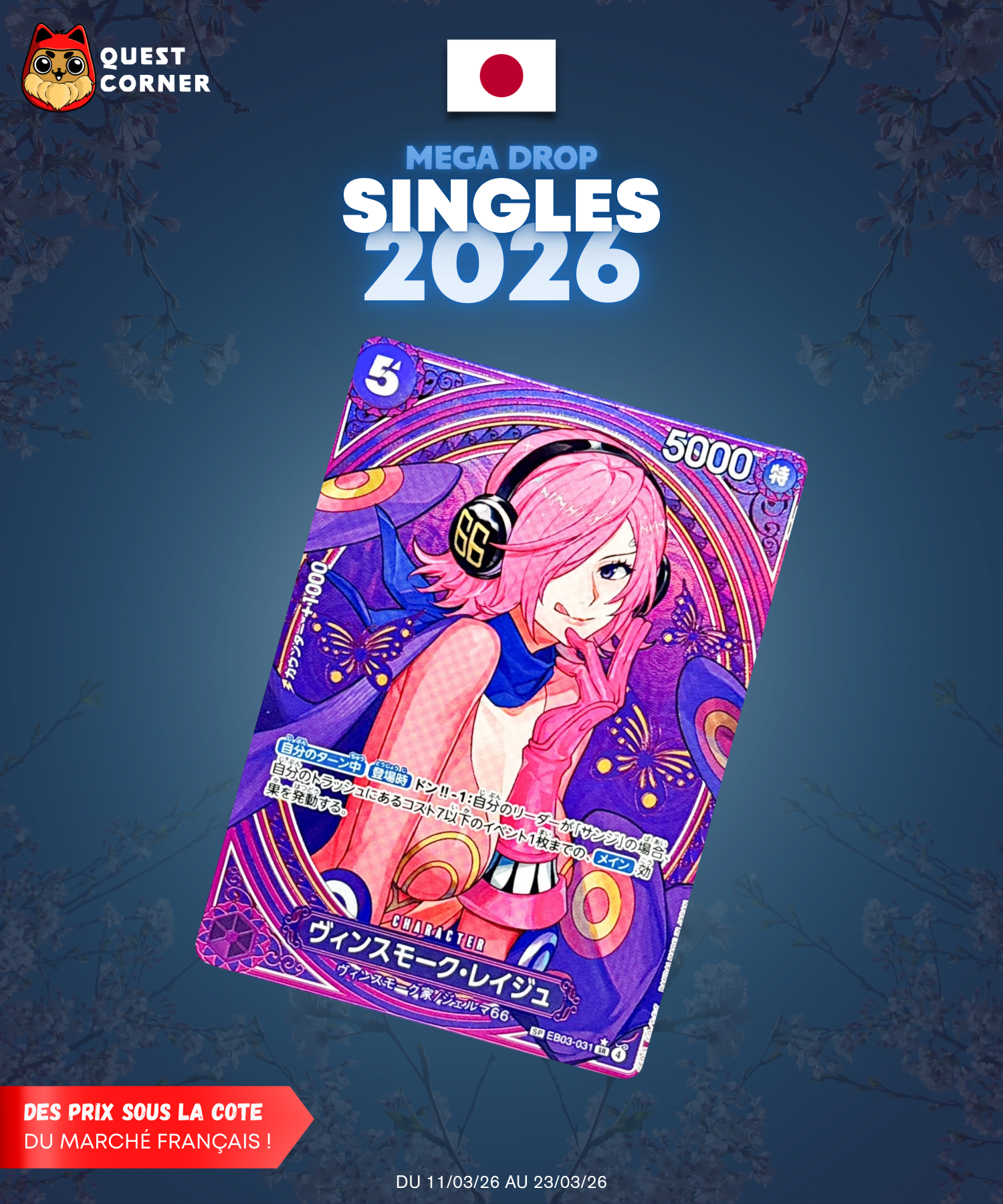 [MEGA DROP 2026] Carte One Piece – Reiju Vinsmoke EB03-031 SP – EB03 – JP – NM - Quest Corner