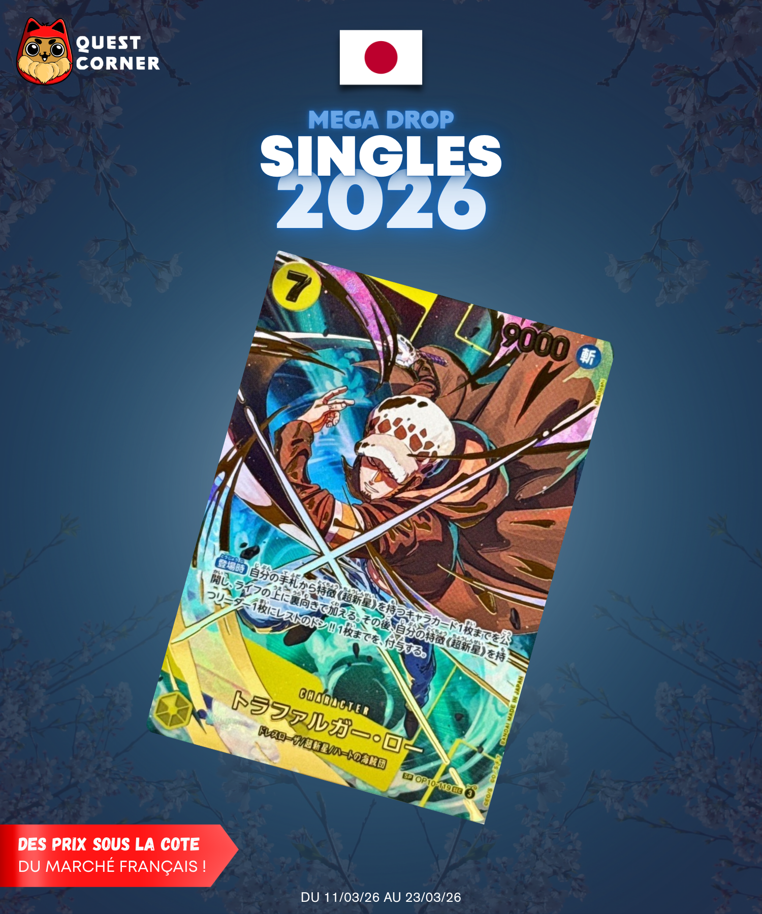 [MEGA DROP 2026] Carte One Piece – Trafalgar Law OP10-119 SP – PRB02 – JP – NM - Quest Corner