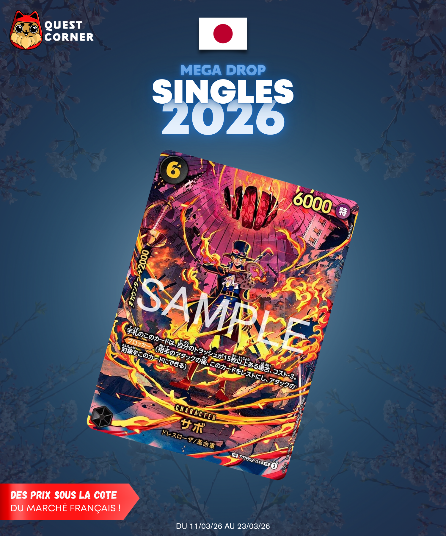 [MEGA DROP 2026] Carte One Piece – Sabo PRB02-014 SP – EB04 – JP – NM - Quest Corner