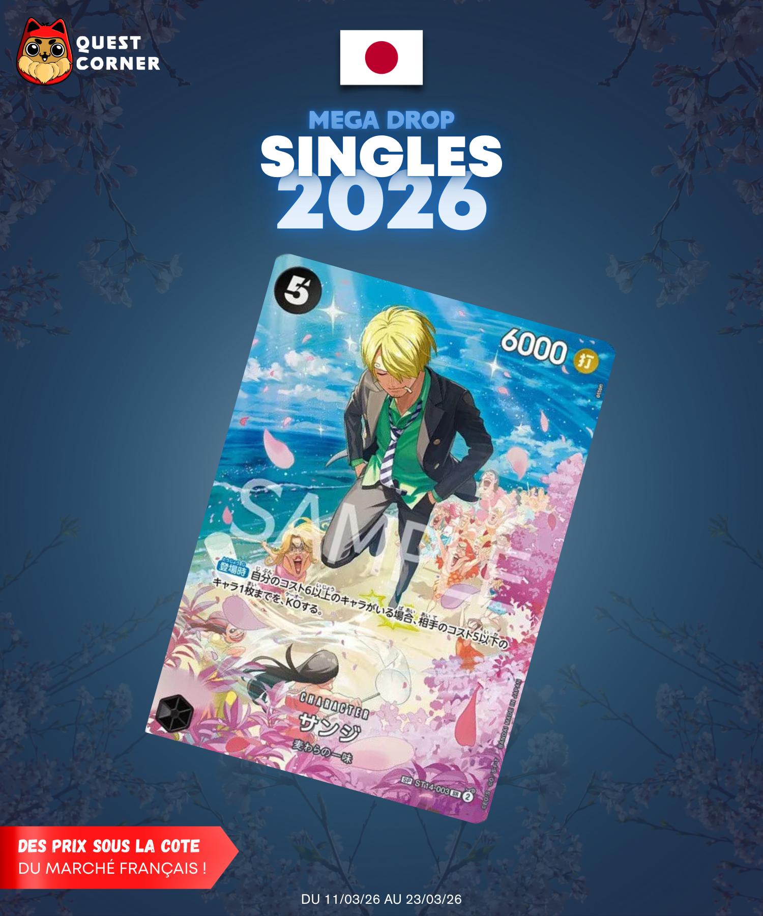 [MEGA DROP 2026] Carte One Piece – Sanji ST14-003 SP – OP10 – JP – NM - Quest Corner