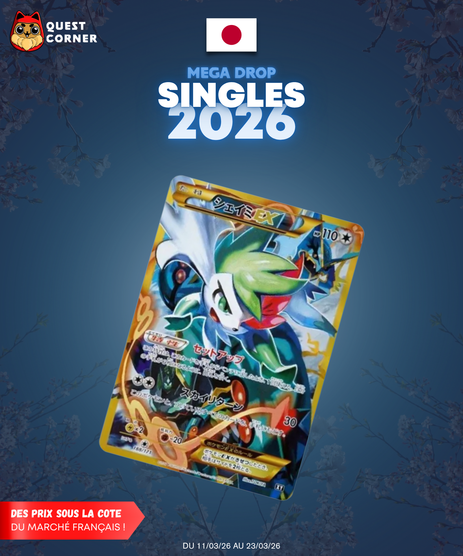 [MEGA DROP 2026] Carte Pokémon – Shaymin EX 188/171 – XY – JP – NM - Quest Corner