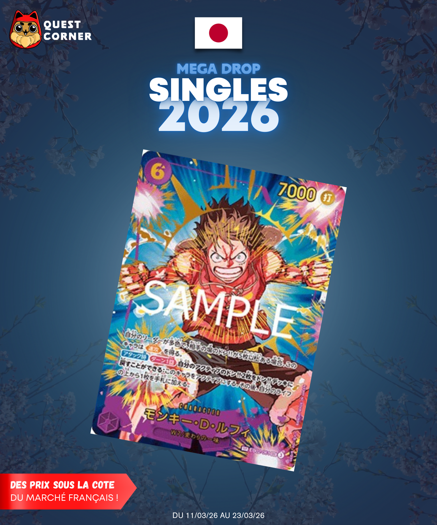 [MEGA DROP 2026] Carte One Piece – Luffy Gear 2 EB02-061 – PRB02 – JP - NM - Quest Corner