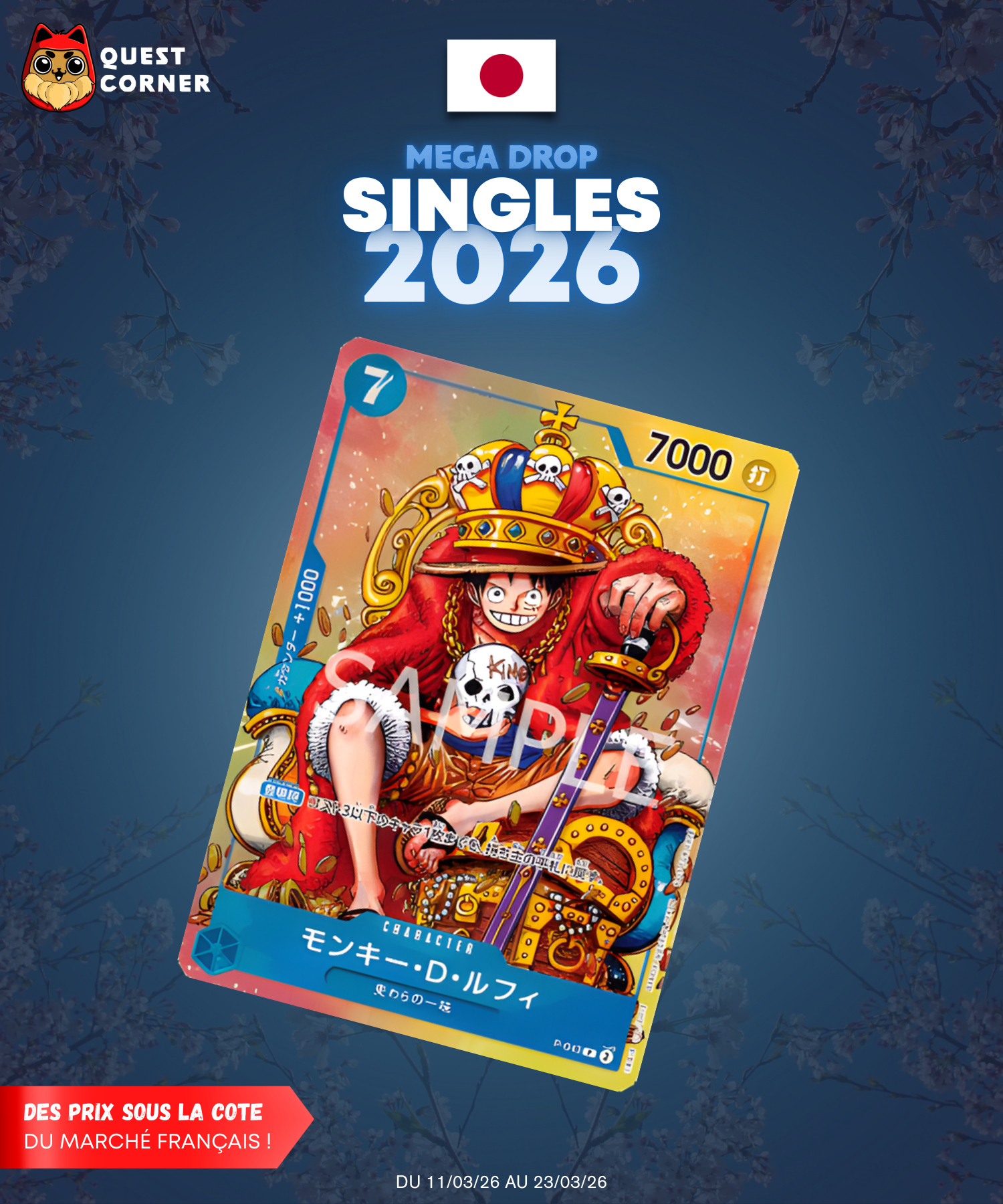 [MEGA DROP 2026] Carte One Piece – Monkey D. Luffy P-043 – Shonen Jump 2024 – JP - NM