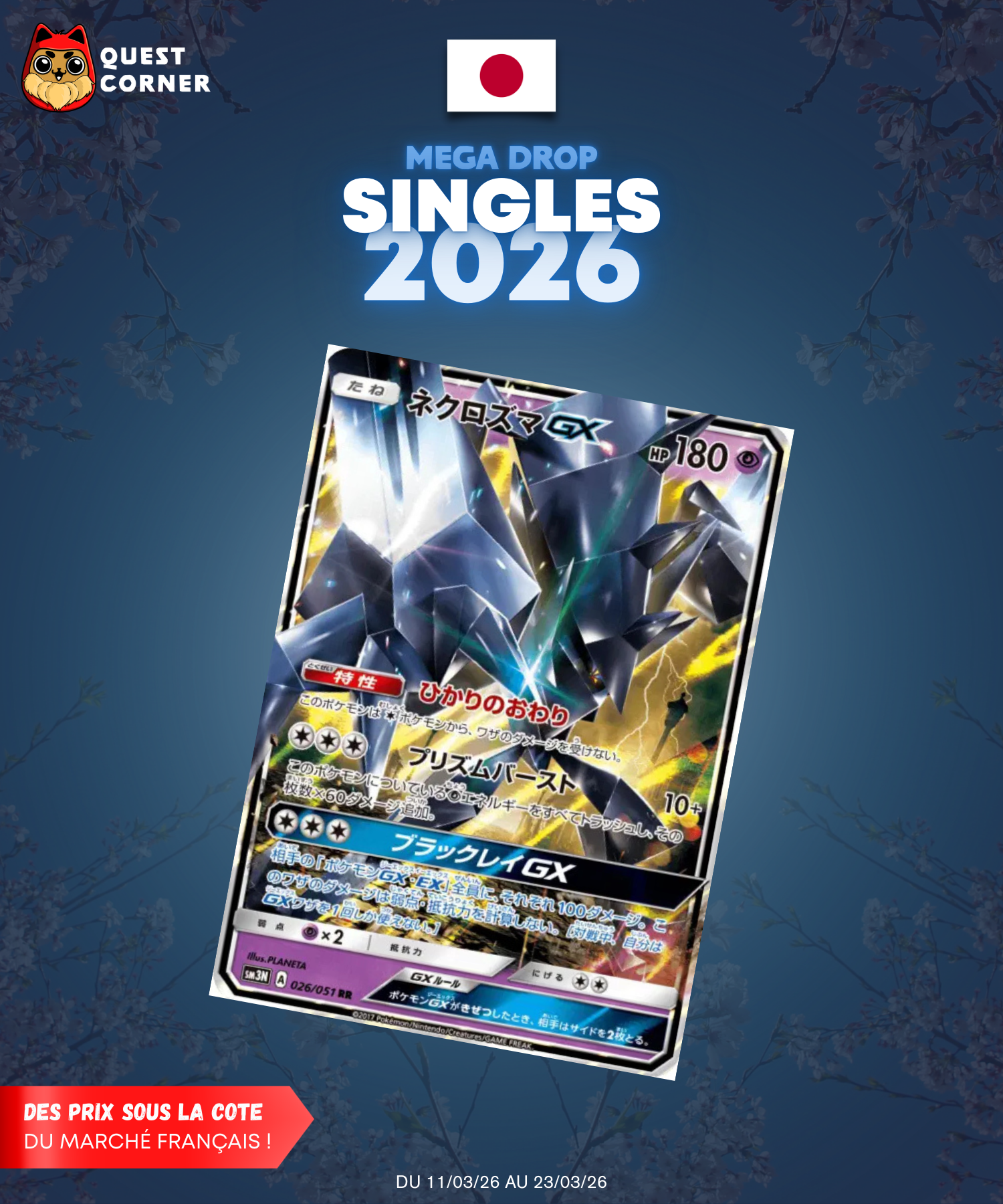 [MEGA DROP 2026] Carte Pokémon – Necrozma-GX 026/051 – SM3n – JP - NM - Quest Corner