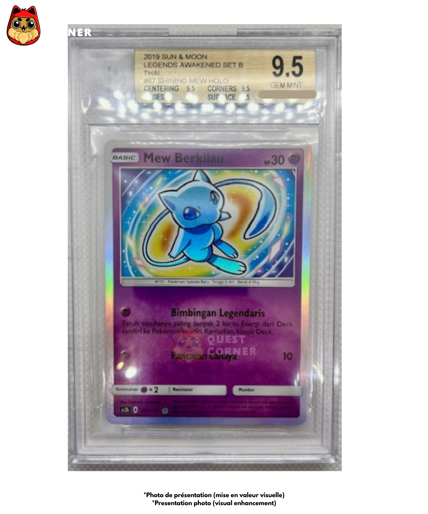 Carte Pokémon Gradée – Mew Brillant 067/171 – AS2b Legends Awakened Set B – BGS 9.5 GEM MINT – 2019 - Quest Corner