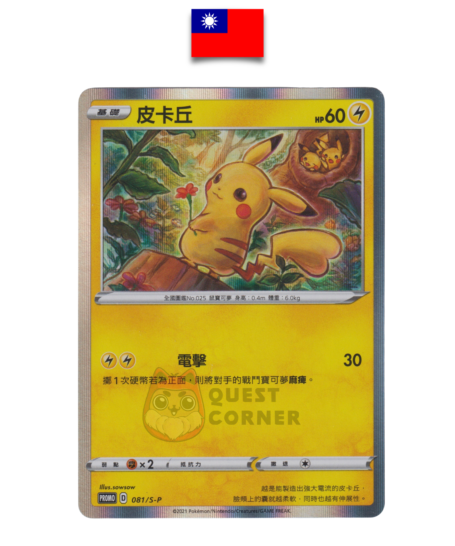 Carte Pokémon – Pikachu Holo 081/S-P – Promo – New Year Red Envelope Promo Pack – Chinois Traditionnel