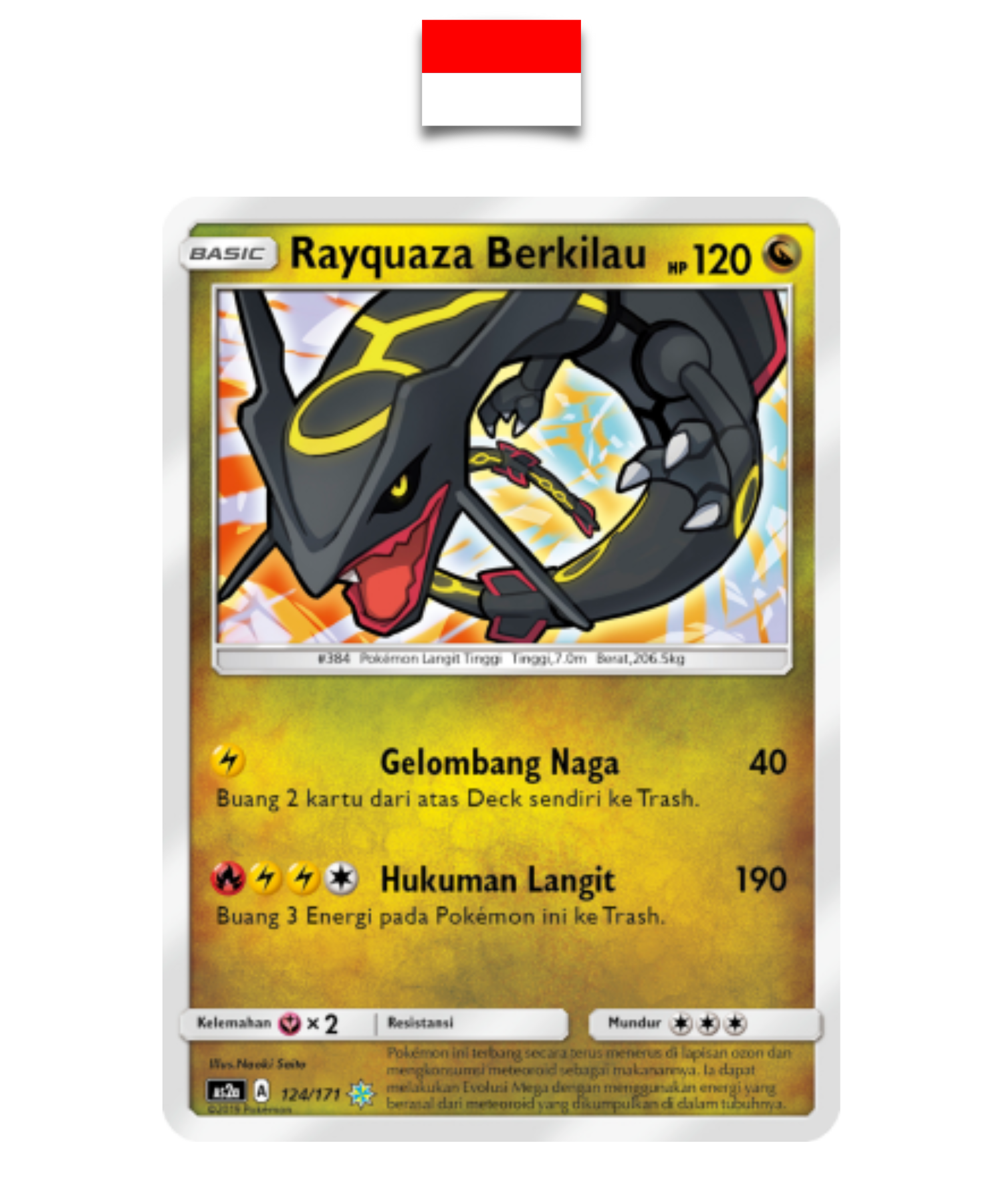Carte Pokémon – Rayquaza Berkilau 124/171 –  Shining Legends – Indonésien - Quest Corner
