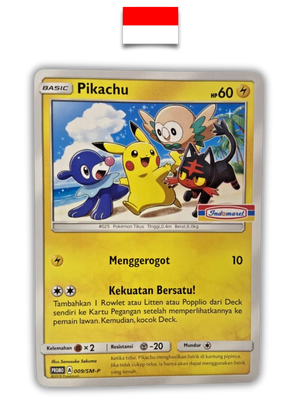 Carte Pokémon – Pikachu Indomaret Illustration Exclusive 009/SM-P Promo – Indonésien - Quest Corner