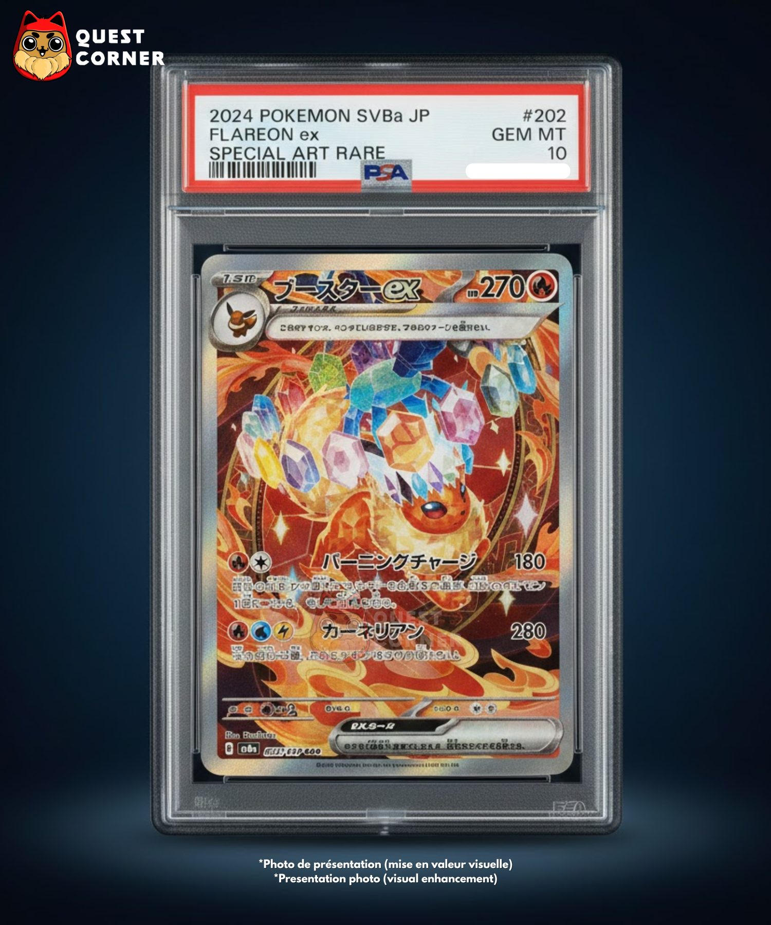 Carte Pokémon Gradée – Pyroli 202/187 SAR – SV8a Terastal Festival – PSA 10 – Japonais - Quest Corner