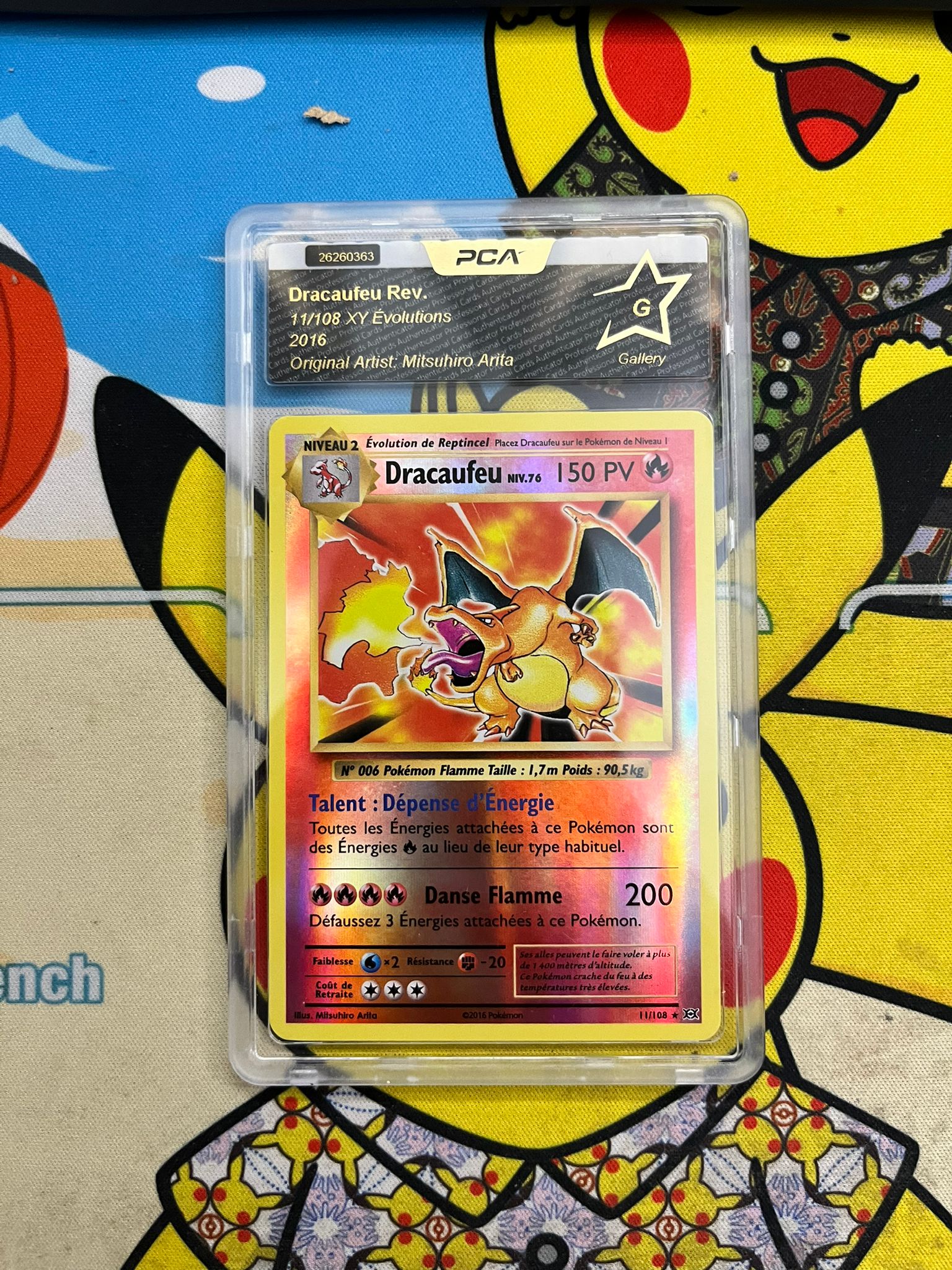 Graded Pokémon Card – Charizard 11/108 Reverse – PCA Gallery – French - Quest Corner