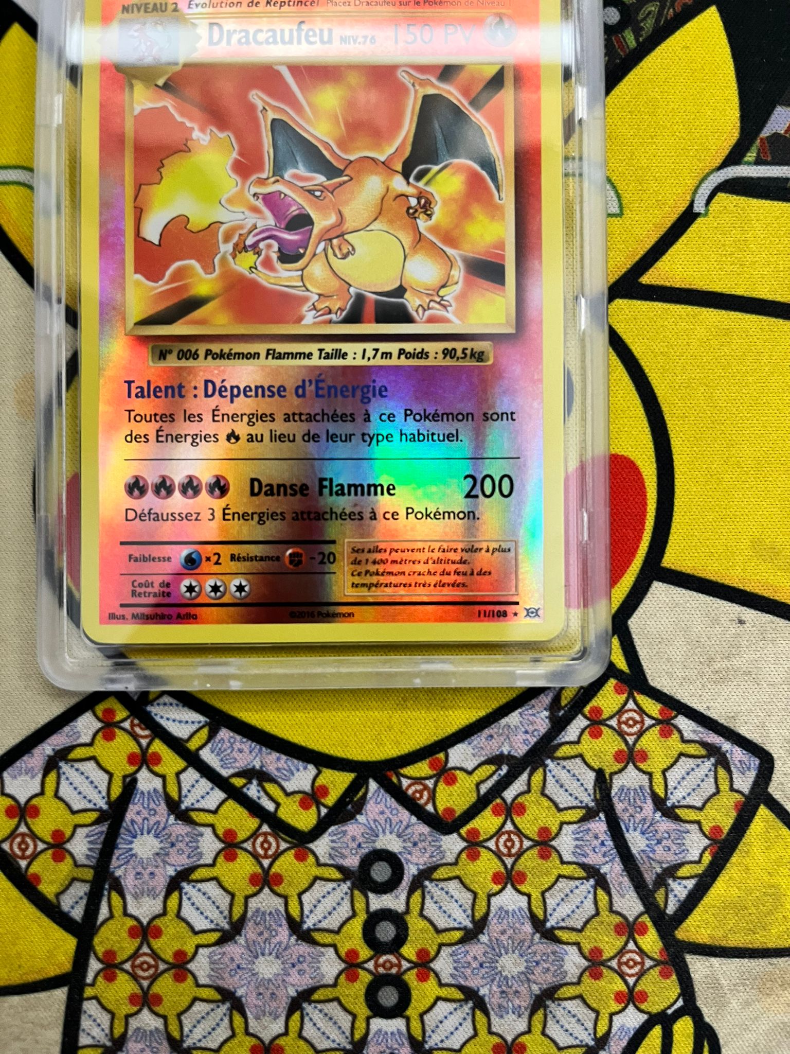 Graded Pokémon Card – Charizard 11/108 Reverse – PCA Gallery – French - Quest Corner