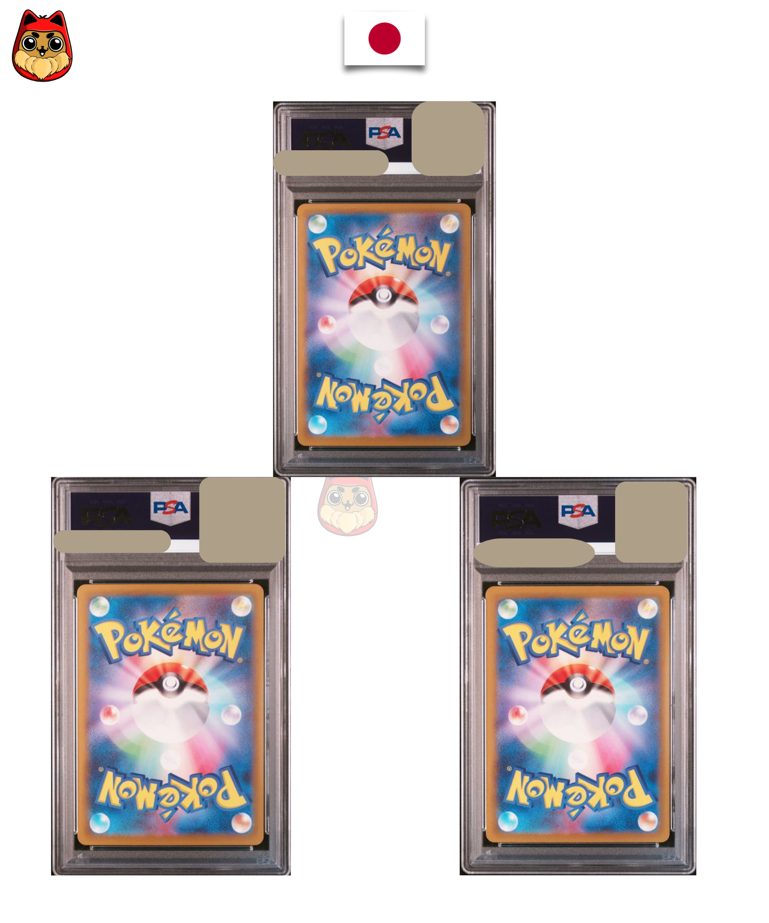 Lot cartes gradées Pokémon – Trio Dracaufeu / Florizarre / Tortank 003/032 – CLL / CLF / CLK – PSA 10 Séquentiel – Japonais - Quest Corner
