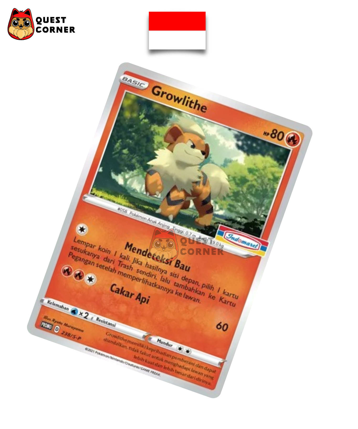 Carte Pokémon Caninos 238/S-P Promo Indomaret en indonésien