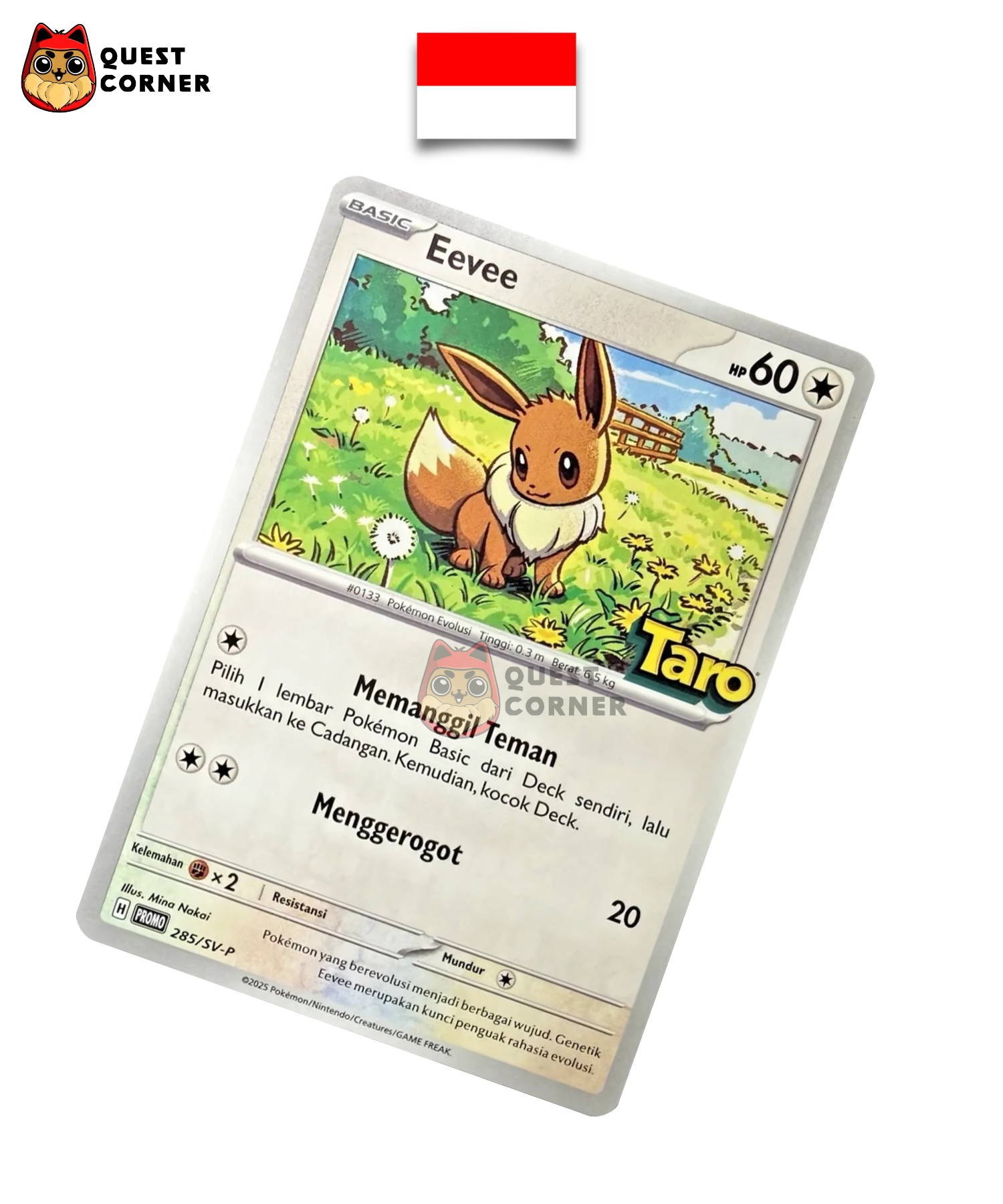 Carte Pokémon Évoli 285/SV-P Promo Taro en indonésien