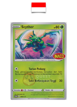 Pokémon Card – Scyther 086/S-P – Promo Stamp – INACO – Indonesian - Quest Corner