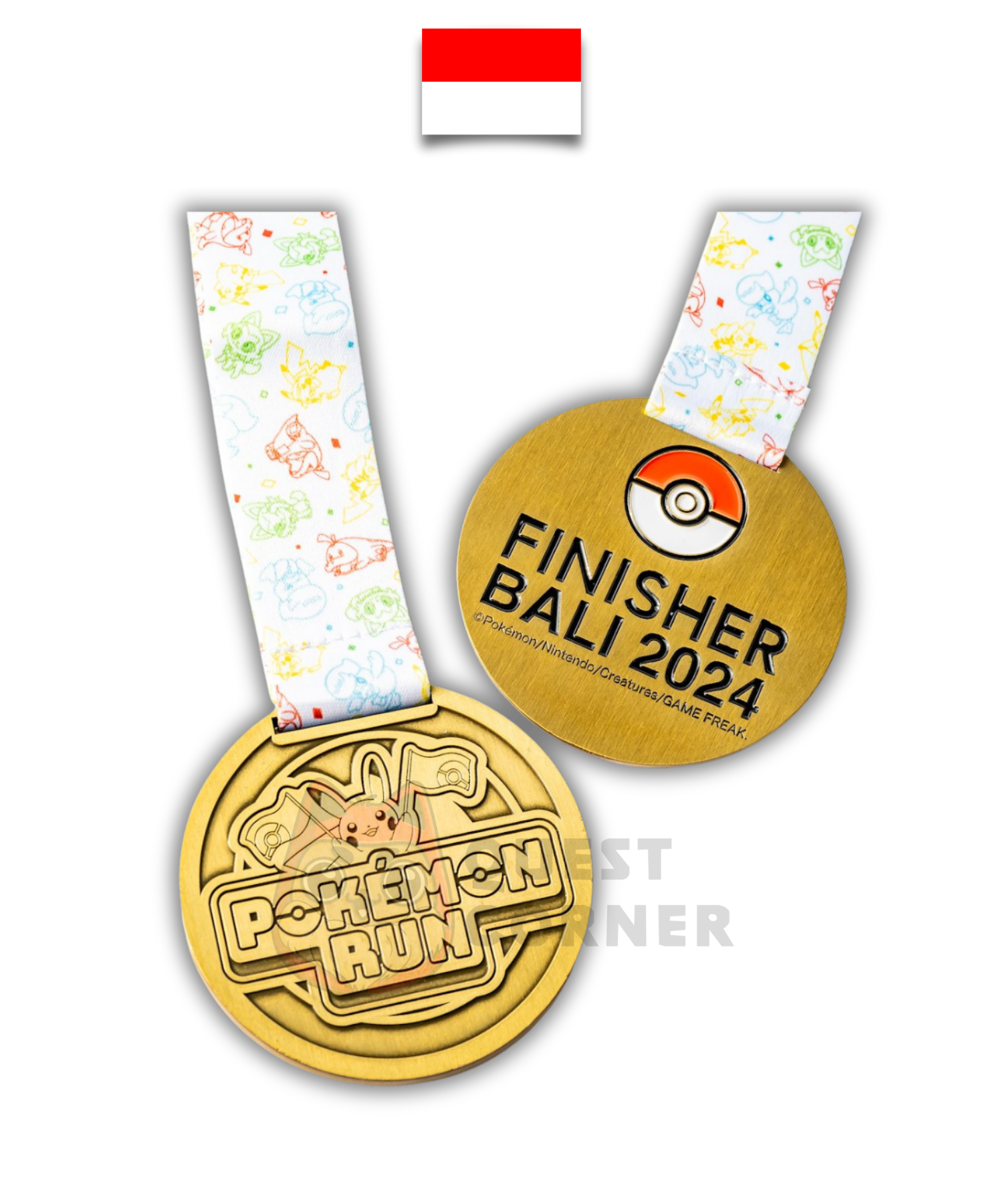 Médaille Pokémon – Pokemon Run Indonesia 2024 – Pikachu – Bali Finisher – Indonésie