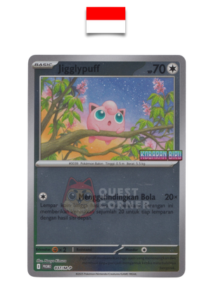 Carte Pokémon – Rondoudou 037/M-P – Reverse Holo – Promo Stamp – Kobaran Biru – Indonésien - Quest Corner