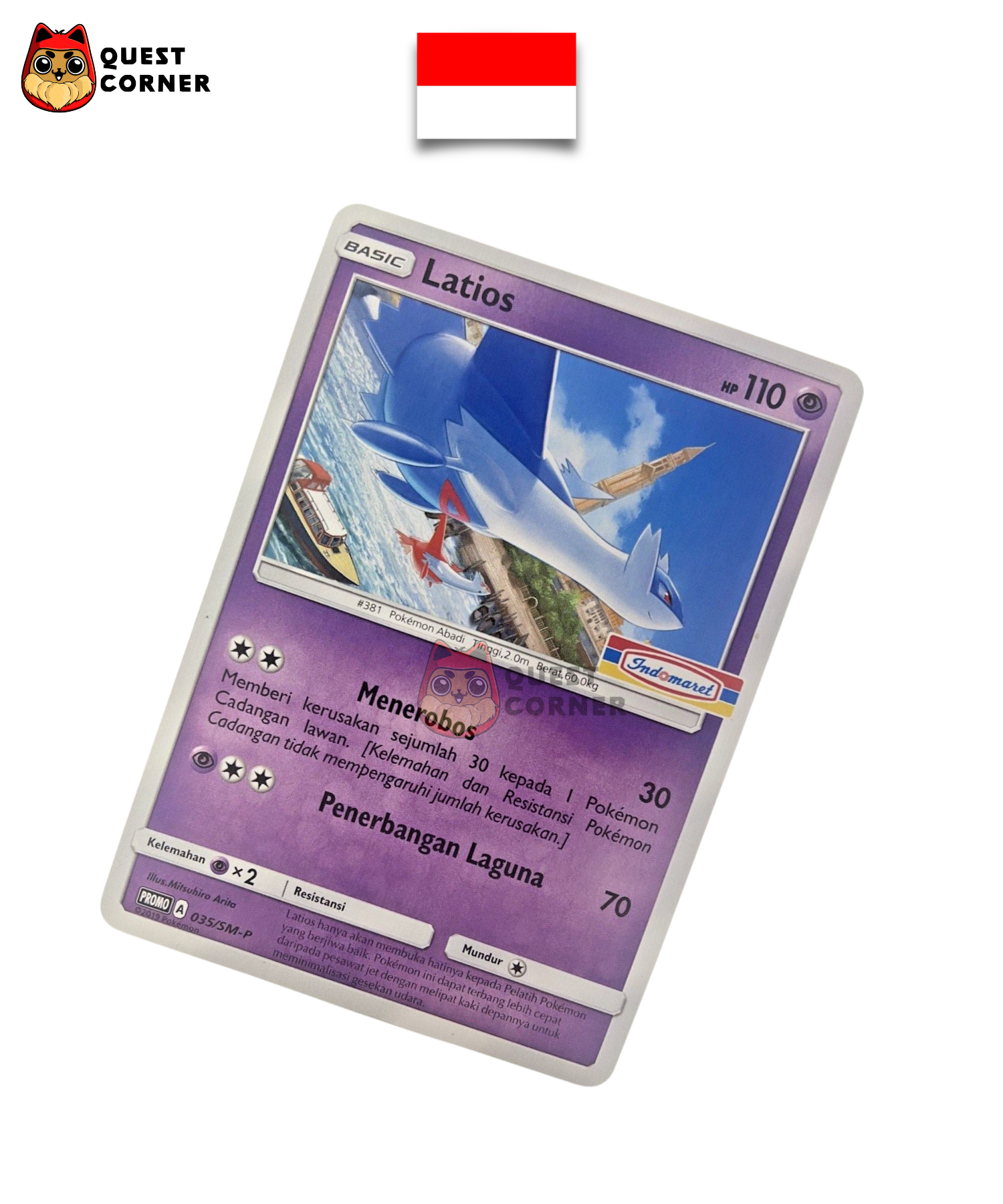 Carte Pokémon Latios 035/SM-P Promo Indomaret en indonésien