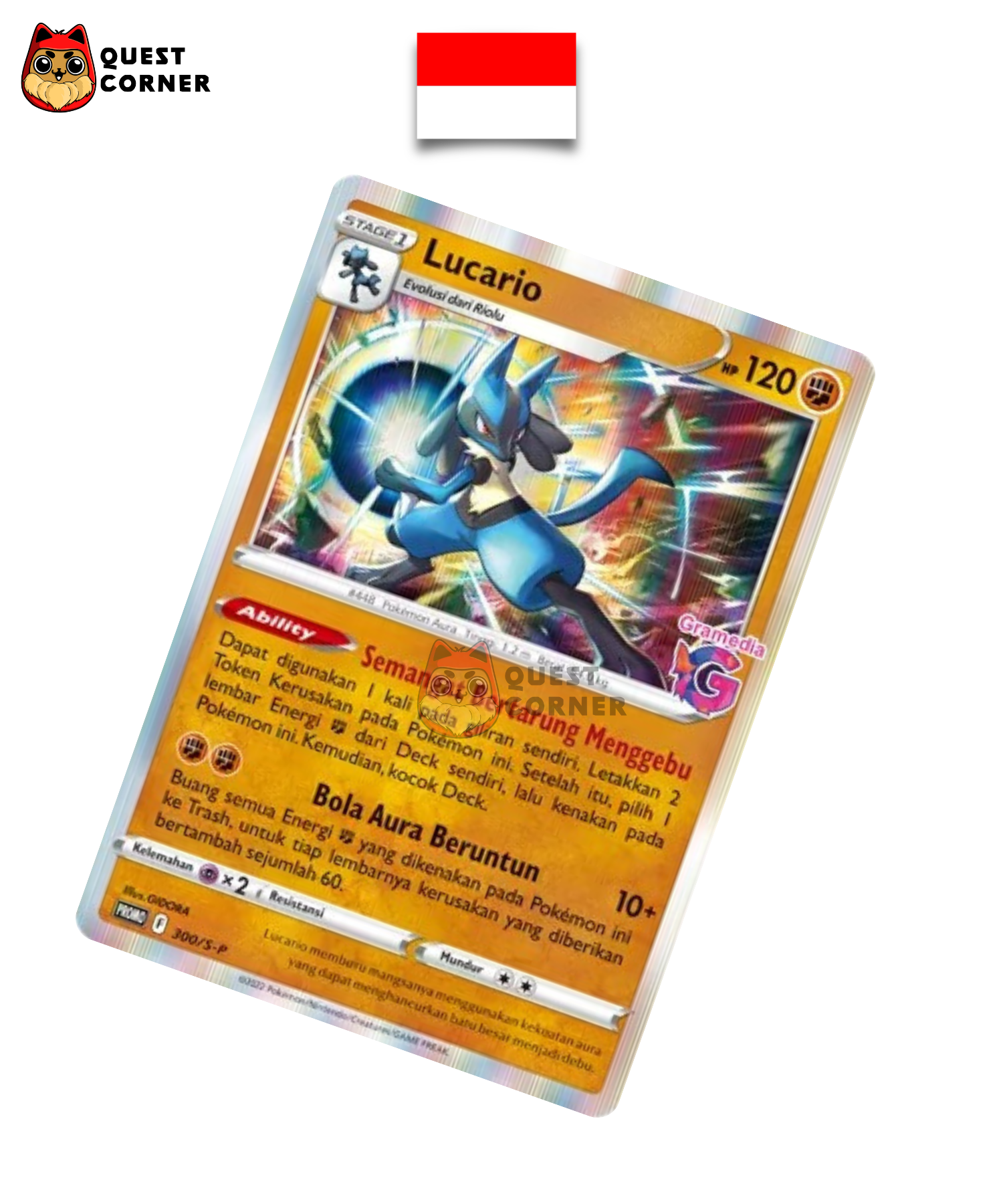 Carte Pokémon Lucario 300/S-P Promo Gramedia en indonésien
