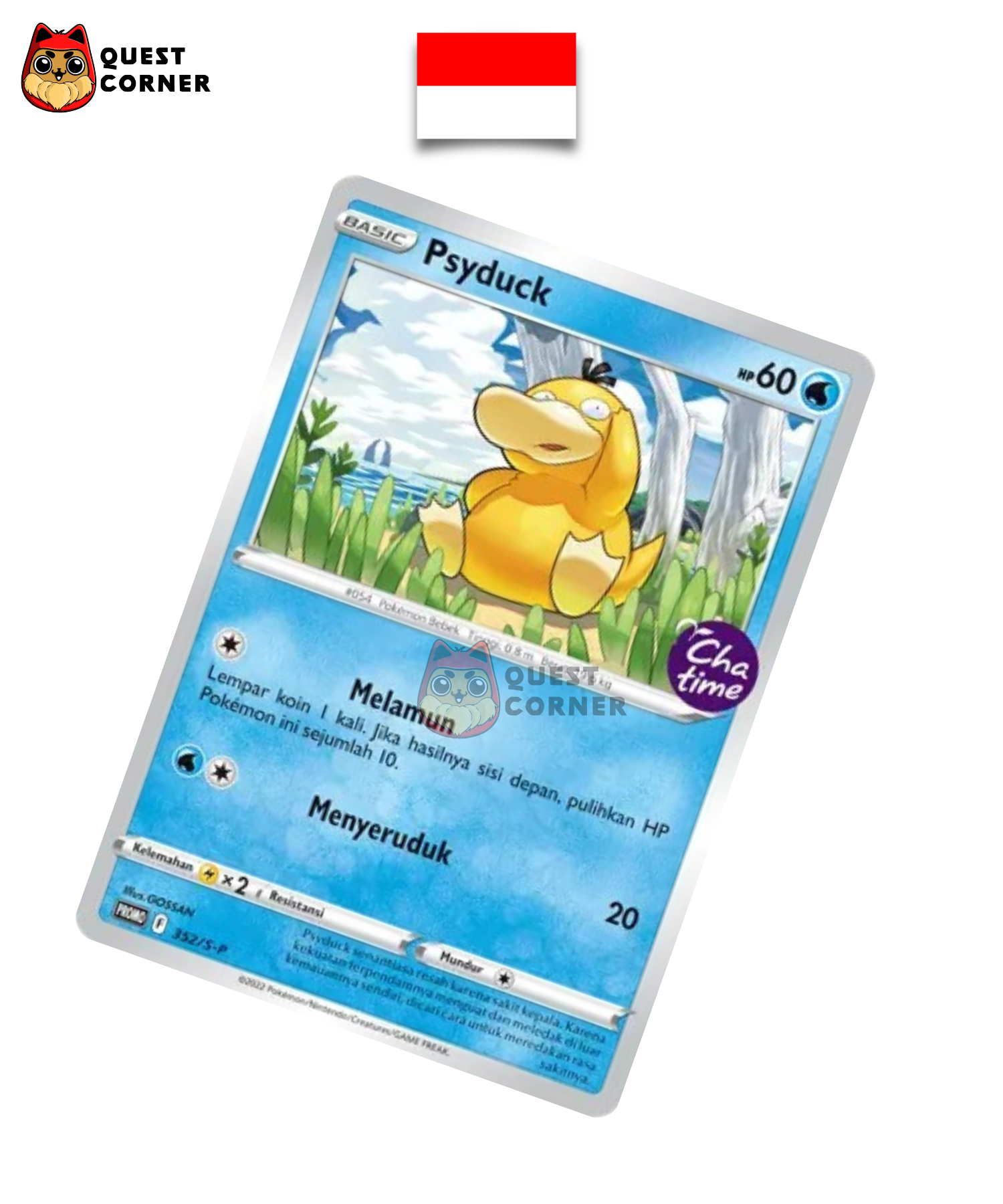 Carte Pokémon Psykokwak 352/S-P Promo Chatime en indonésien