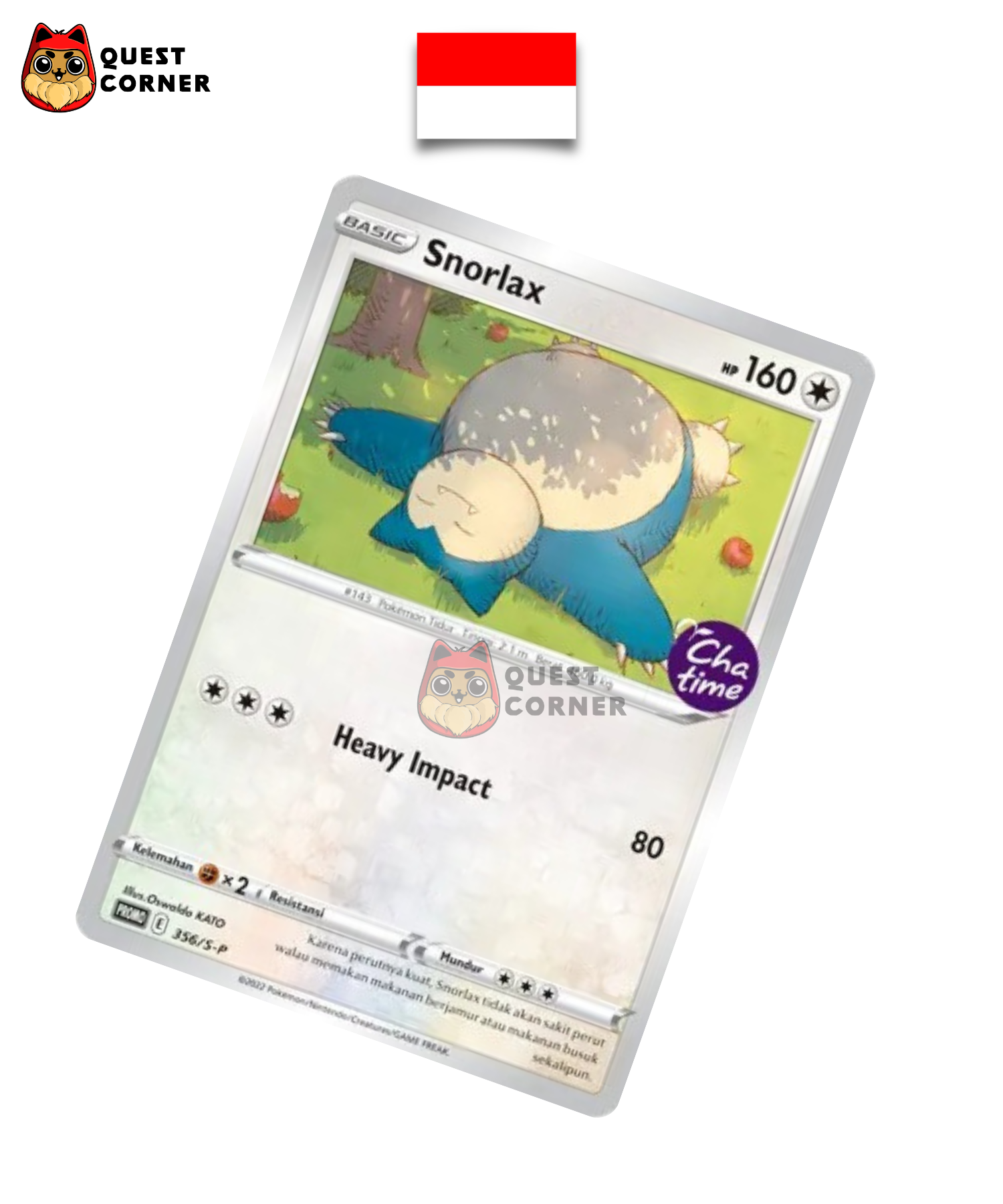 Carte Pokémon Ronflex 356/S-P Promo Chatime en indonésien
