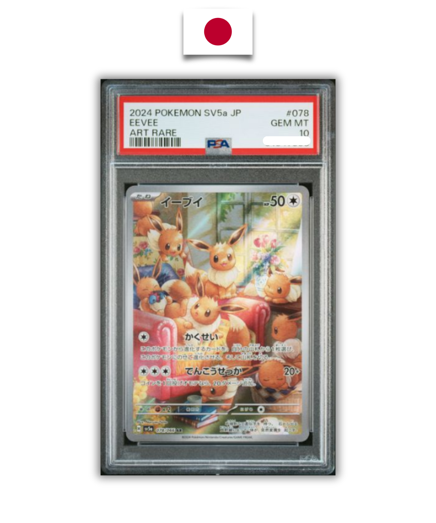 Pokémon Graded Card – Eevee 078/066 – PSA 10 – Japanese